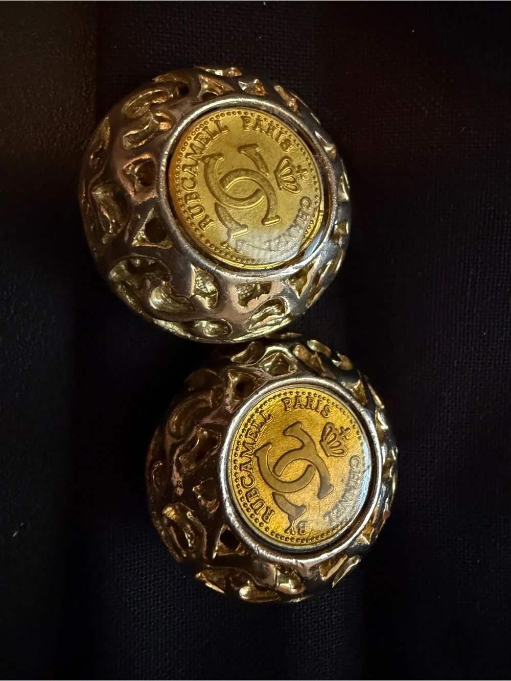 Vintage CHANEL Rubcamel Paris Gold-Tone Earrings